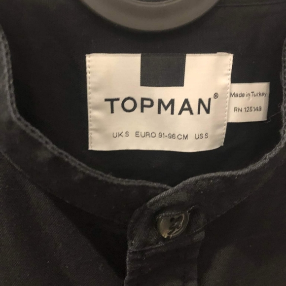 Small Topman Black Short Sleeve Shirt Muscular Fit - Picture 3 of 6